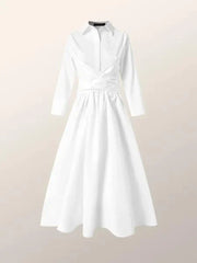 wrap-front shirt dress in white – Teigra
