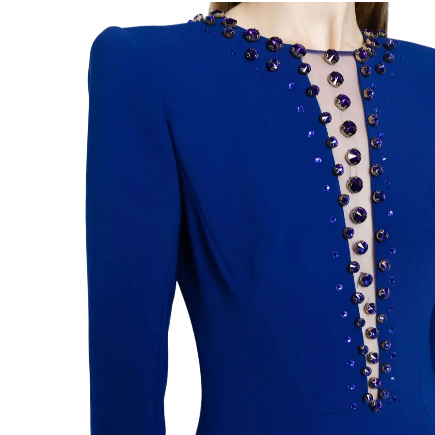 crystal-trim keyhole gown – Zikiya