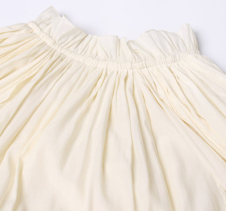 pleated cape-sleeve midi dress with ruffle hem – Aanjkvc
