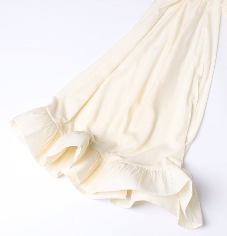 pleated cape-sleeve midi dress with ruffle hem – Aanjkvc