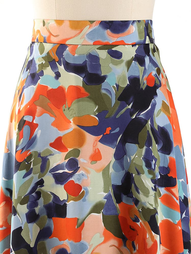 printed flared midi skirt - Aahna
