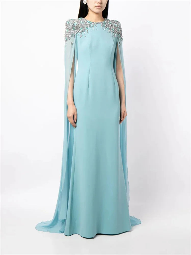 Beaded shoulders black dress with cape sleeves - Zoella