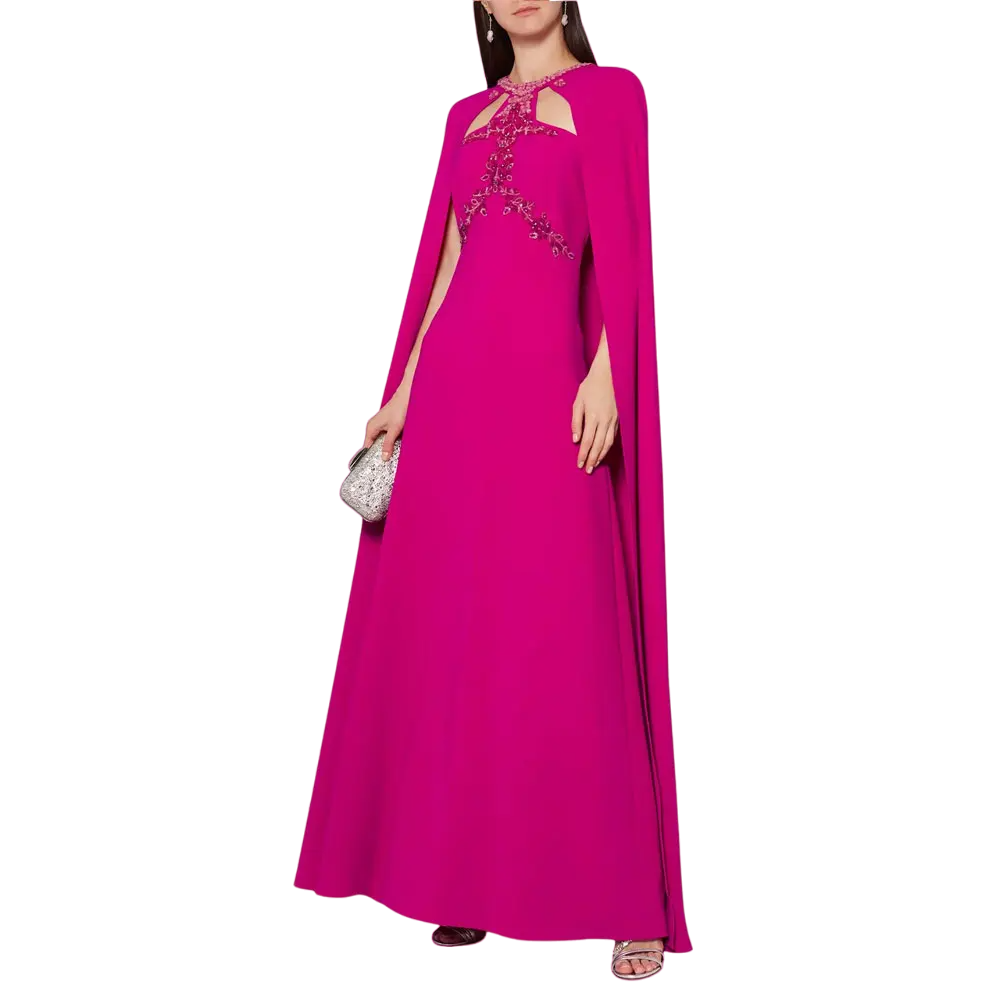 Embellished cutout cape gown – Lorman