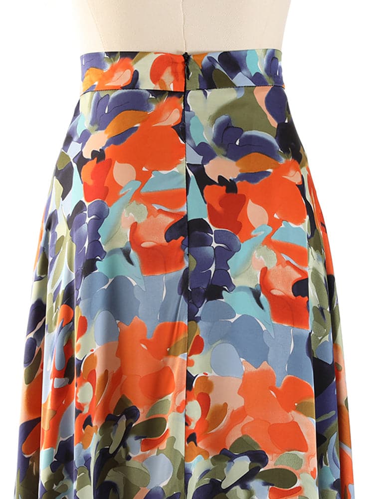 printed flared midi skirt - Aahna