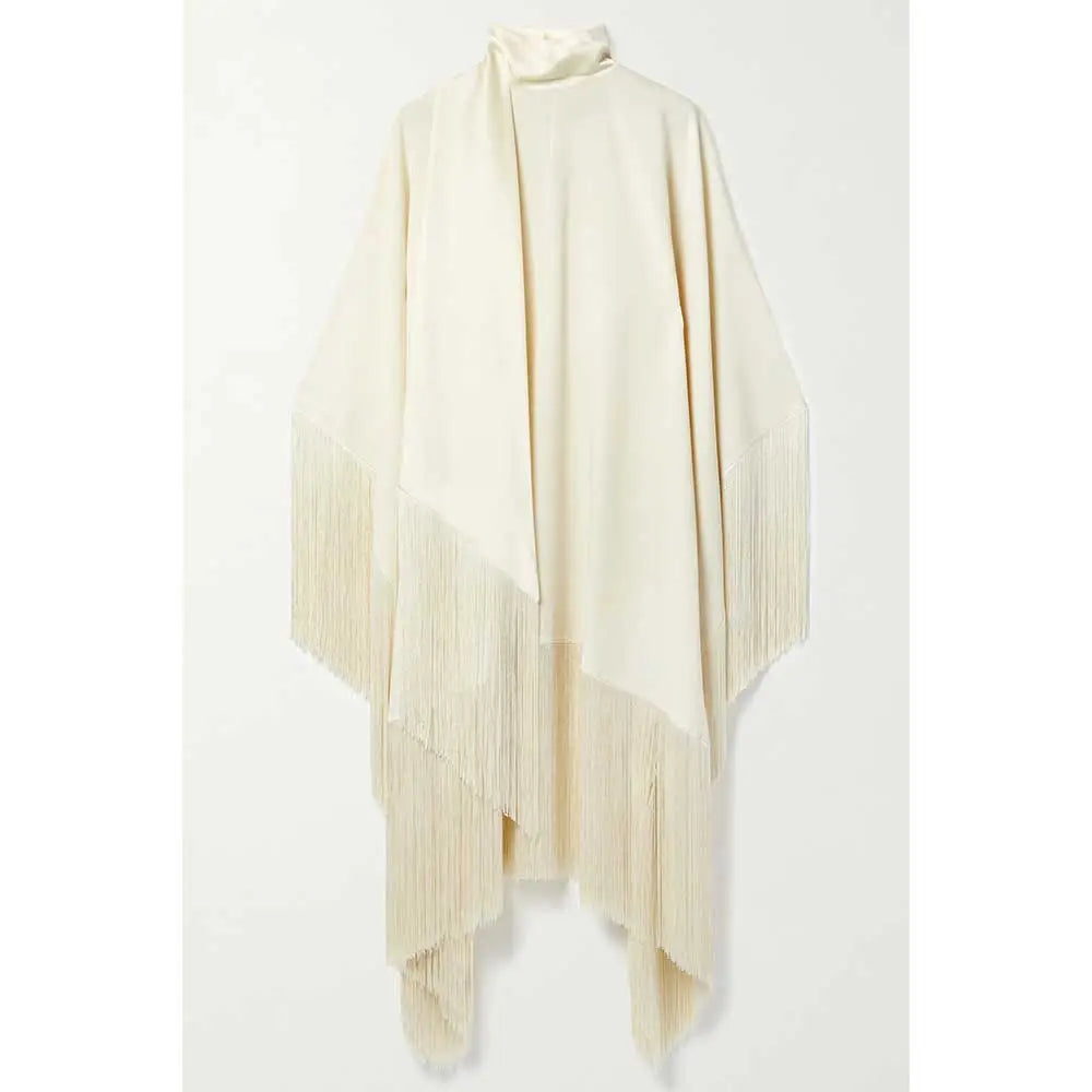 fringed hem mini cape dress – Susil