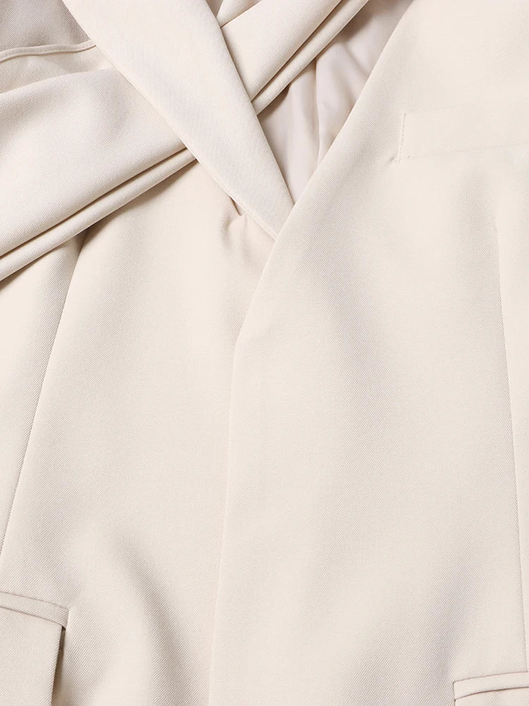 tailored blazer with draped maxi cape - Shevte