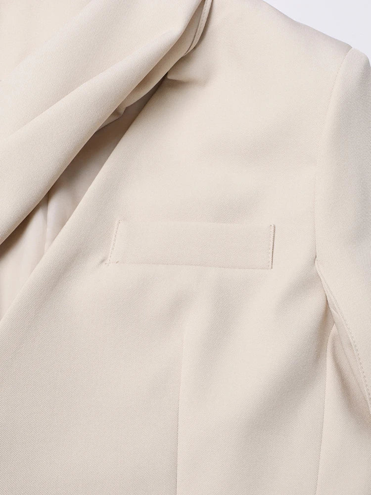tailored blazer with draped maxi cape - Shevte