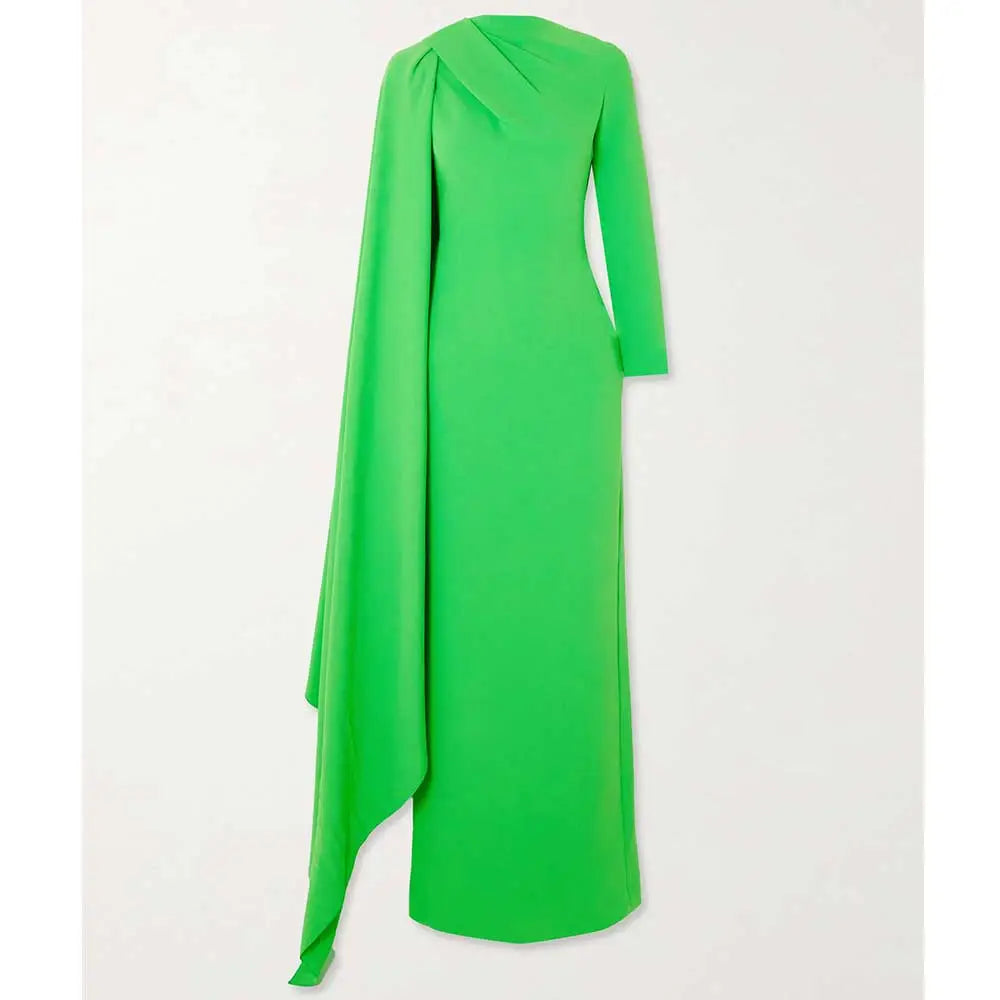 cape-back column gown in hot pink – Sureshi