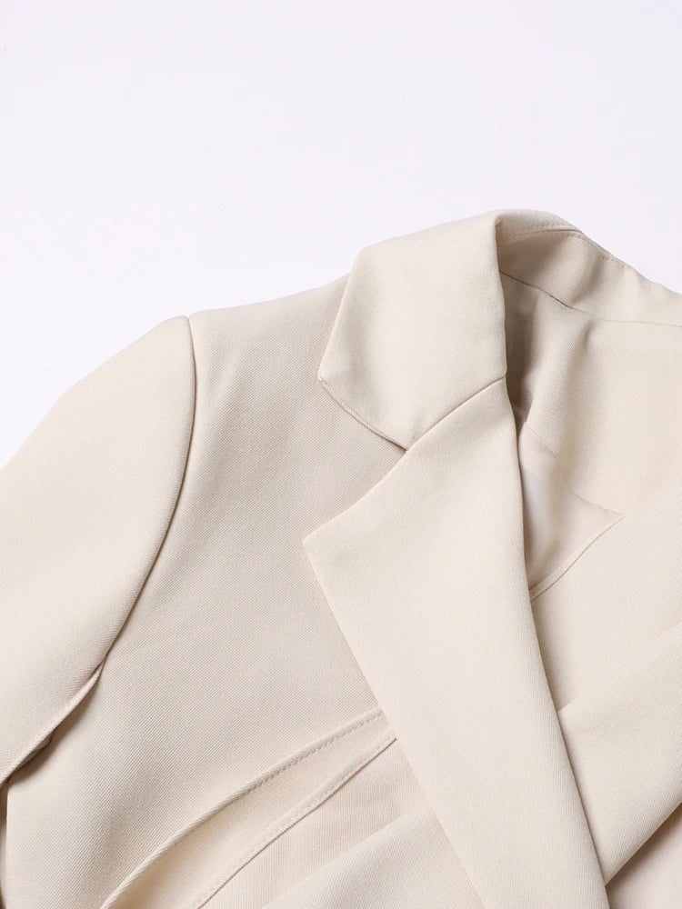 tailored blazer with draped maxi cape - Shevte