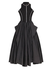 halter neck midi dress with voluminous skirt – Aislign