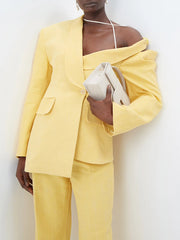 asymmetrical off-shoulder tailored blazer - Tenille