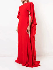 ruffle-sleeve floor-length gown – Weiva