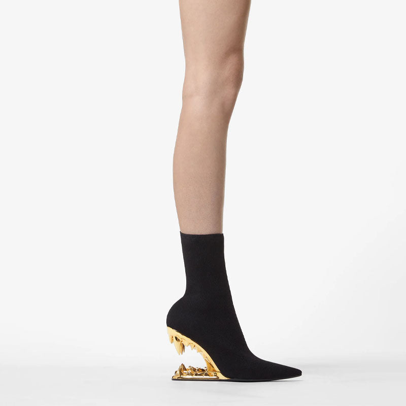 pointed-toe ankle boots with sculpted monster wedge - KOLEEN