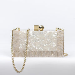 rectangular acrylic clutch with gold clasp - Rylie