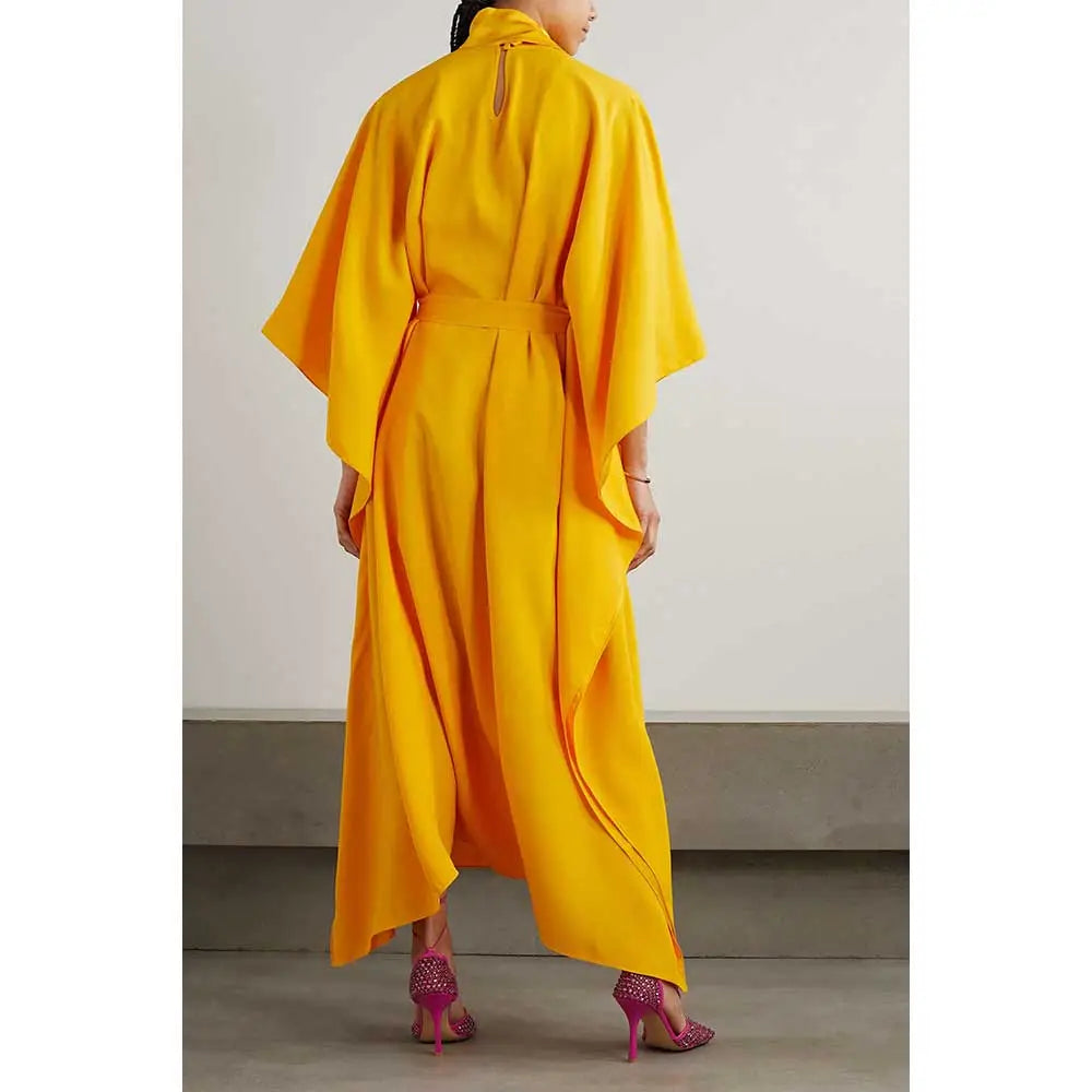 belted kaftan gown with moon buckle – Sushila