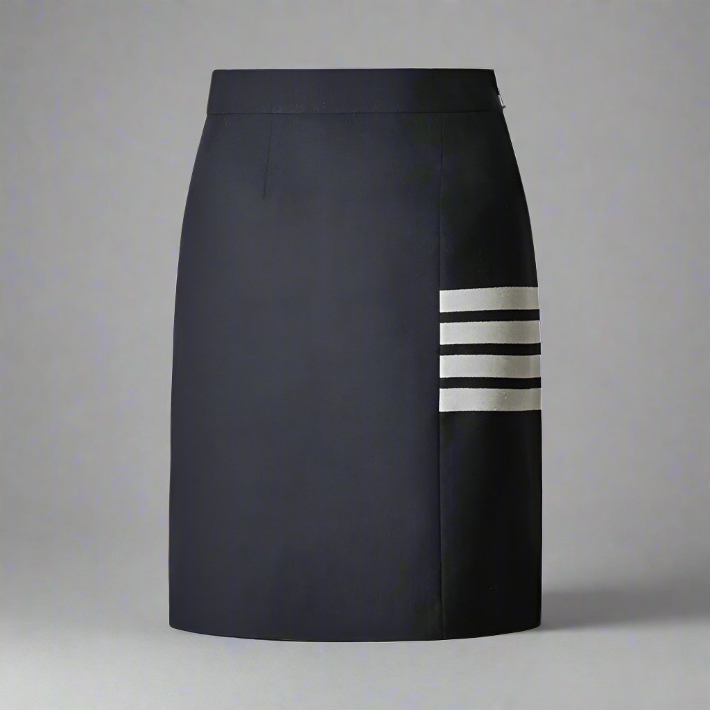 high-waist pencil skirt with side stripes - Adalgisa