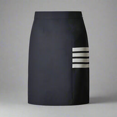high-waist pencil skirt with side stripes - Adalgisa