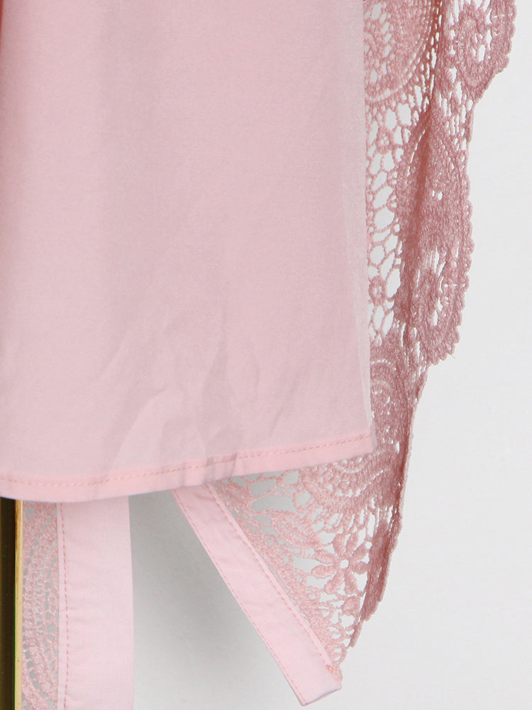 button-down lace maxi dress with belt – Aellfleda
