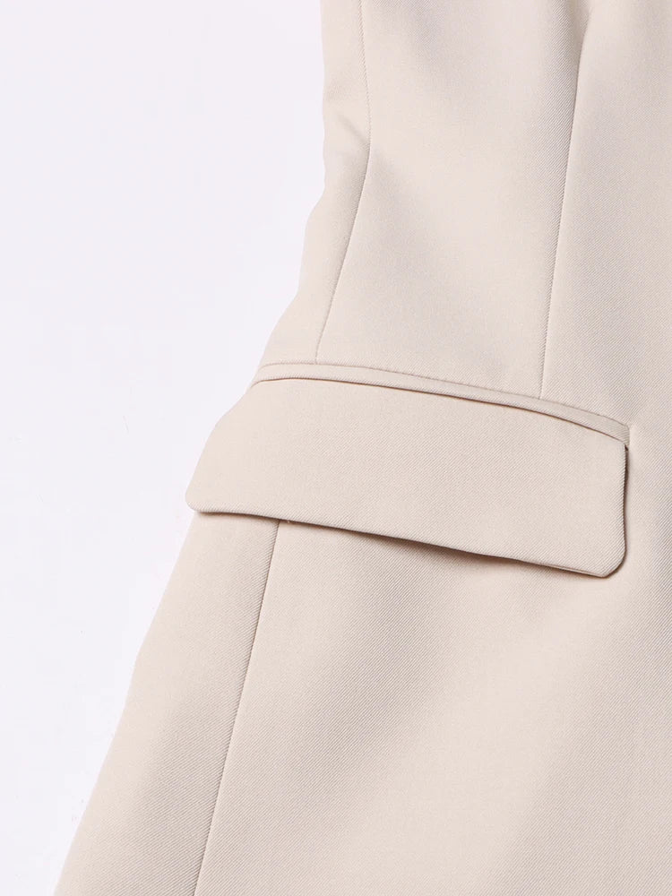 tailored blazer with draped maxi cape - Shevte