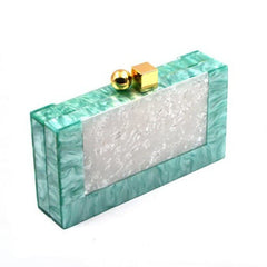 rectangular acrylic clutch with gold clasp - Rylie