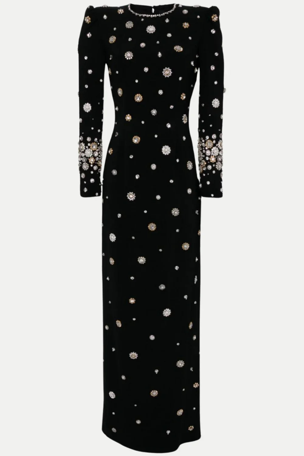 embellished long-sleeve gown with crystal accents – Joreen