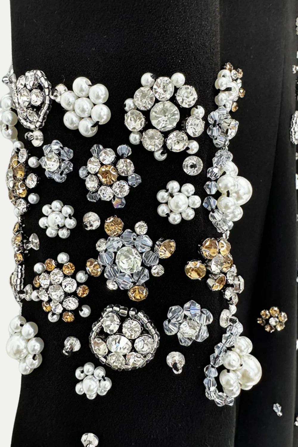 embellished long-sleeve gown with crystal accents – Joreen