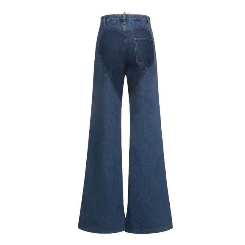 cut-out flare jeans with wave panel design - Binnaz