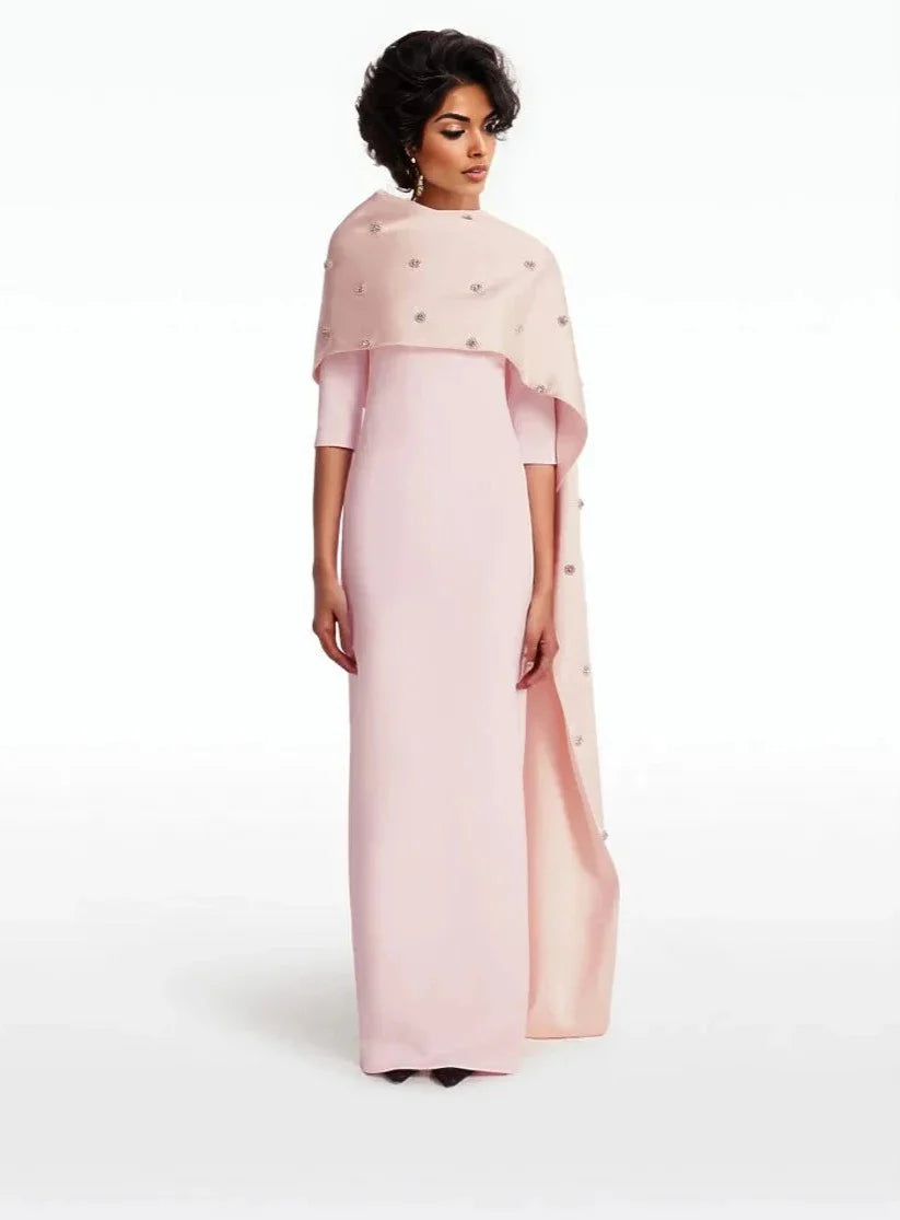 Embellished draped cape gown – Zendaya