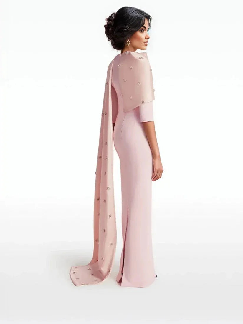 Embellished draped cape gown – Zendaya