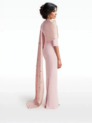 Embellished draped cape gown – Zendaya