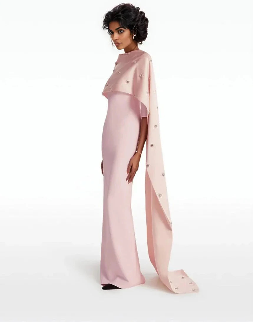 Embellished draped cape gown – Zendaya