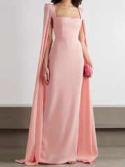 square-neck cape gown – Loneg
