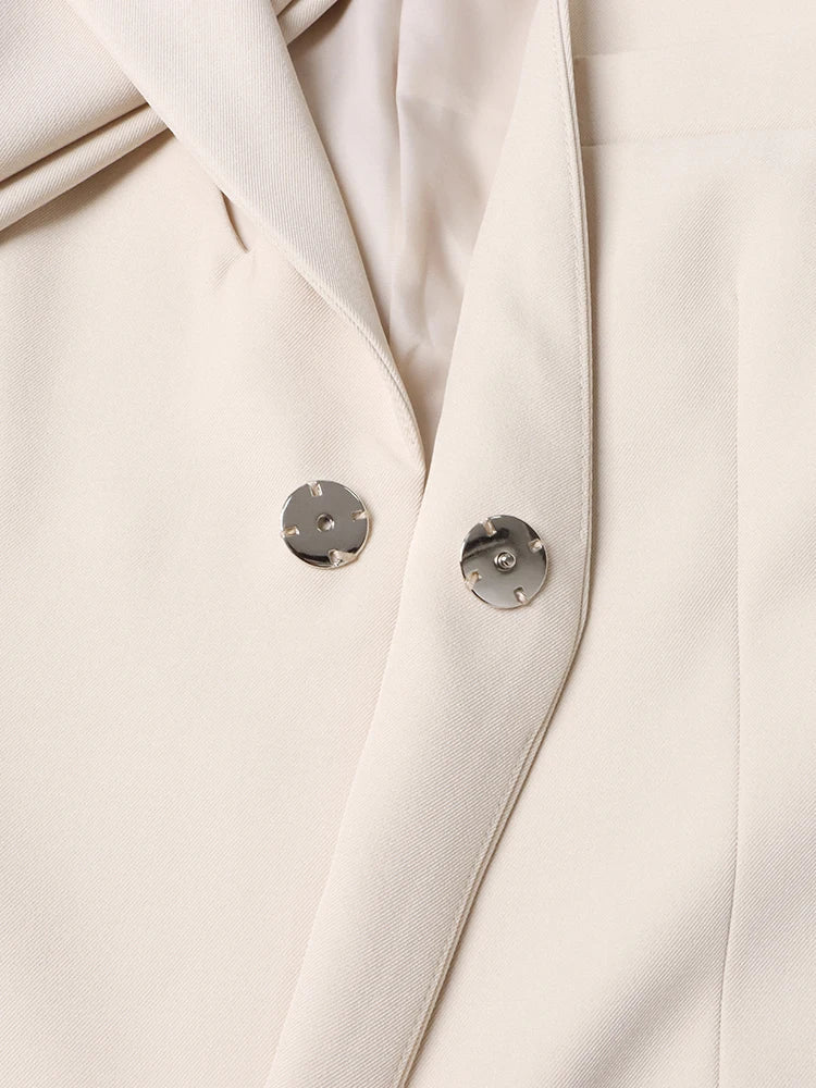 tailored blazer with draped maxi cape - Shevte