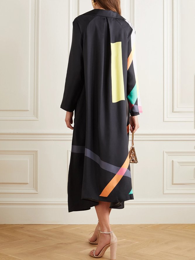 geometric-print A-line midi dress – Teressa