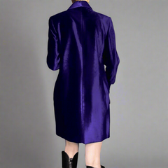 velvet double-breasted blazer dress with satin shawl lapel - Epa