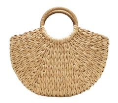 half-moon woven tote bag with round handles - Gewa