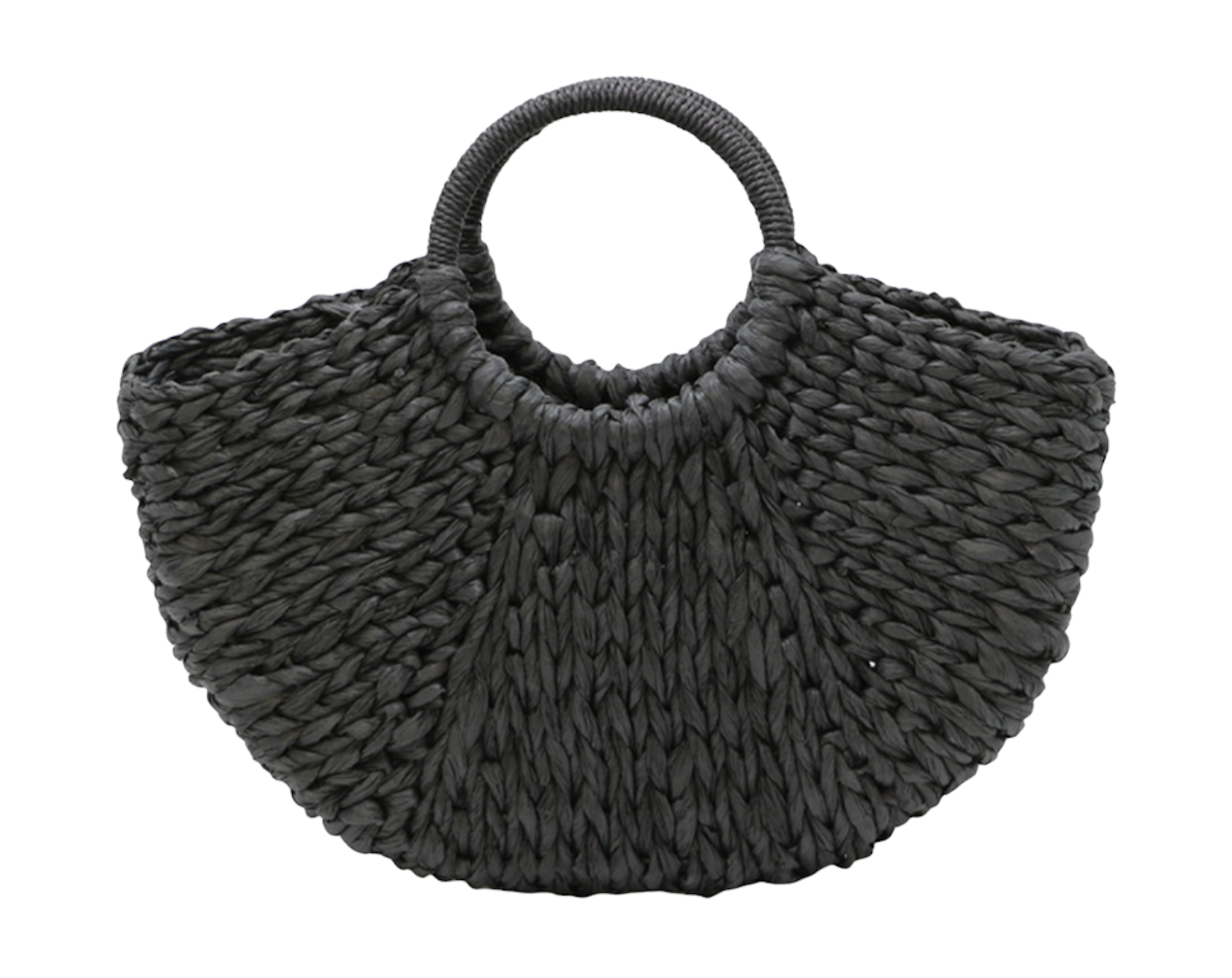 half-moon woven tote bag with round handles - Gewa