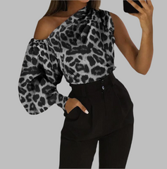one-shoulder blouse with voluminous sleeve - Emira