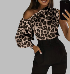 one-shoulder blouse with voluminous sleeve - Emira