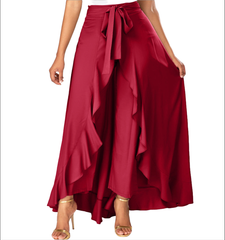 ruffle wrap high-low maxi skirt with tie waist – Daffodil