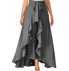 ruffle wrap high-low maxi skirt with tie waist – Daffodil