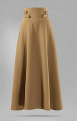 high-waist flared skirt with buttoned belt - Llyn