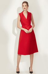 sleeveless wrap midi dress with waist tie – Ifedayo