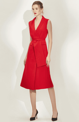 sleeveless wrap midi dress with waist tie – Ifedayo