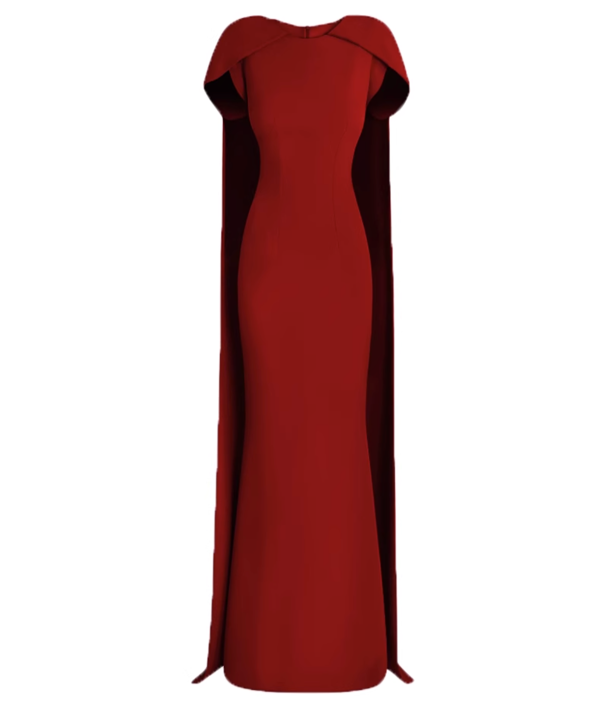 cape-sleeve column gown in ivory – Thuna