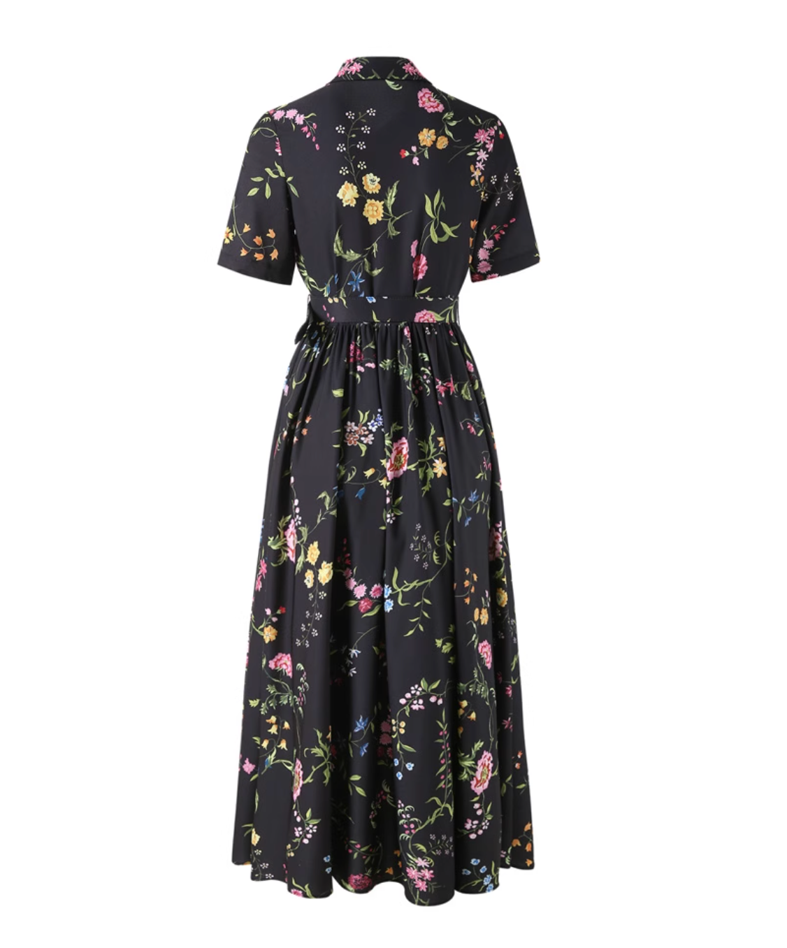 collared floral-print belted maxi dress – Tetyana