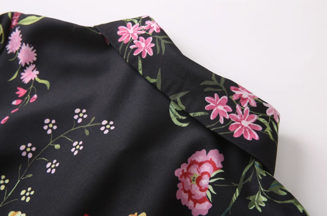 collared floral-print belted maxi dress – Tetyana