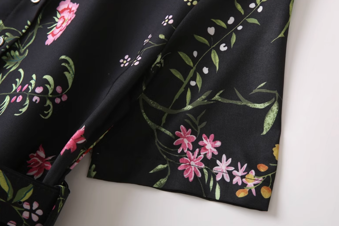 collared floral-print belted maxi dress – Tetyana