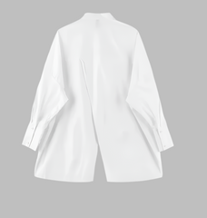 asymmetrical oversized shirt with draped hem - Taura
