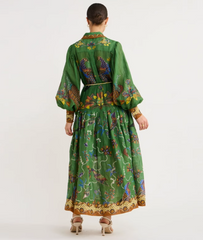 embroidered shirt dress with peacock motif – Edwardx